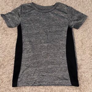 Gray and Black Short Sleeve dry wick athletic shirt